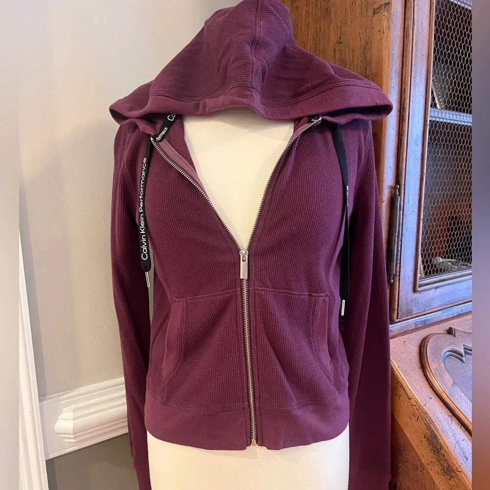 CALVIN KLEIN PERFORMANCE Cotton Blend Waffle Jacket - Picture 5 of 7